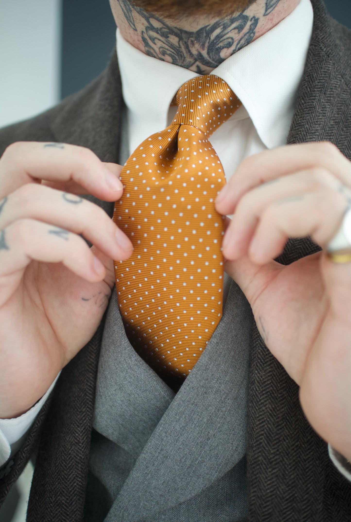 Thomas- Orange silk tie