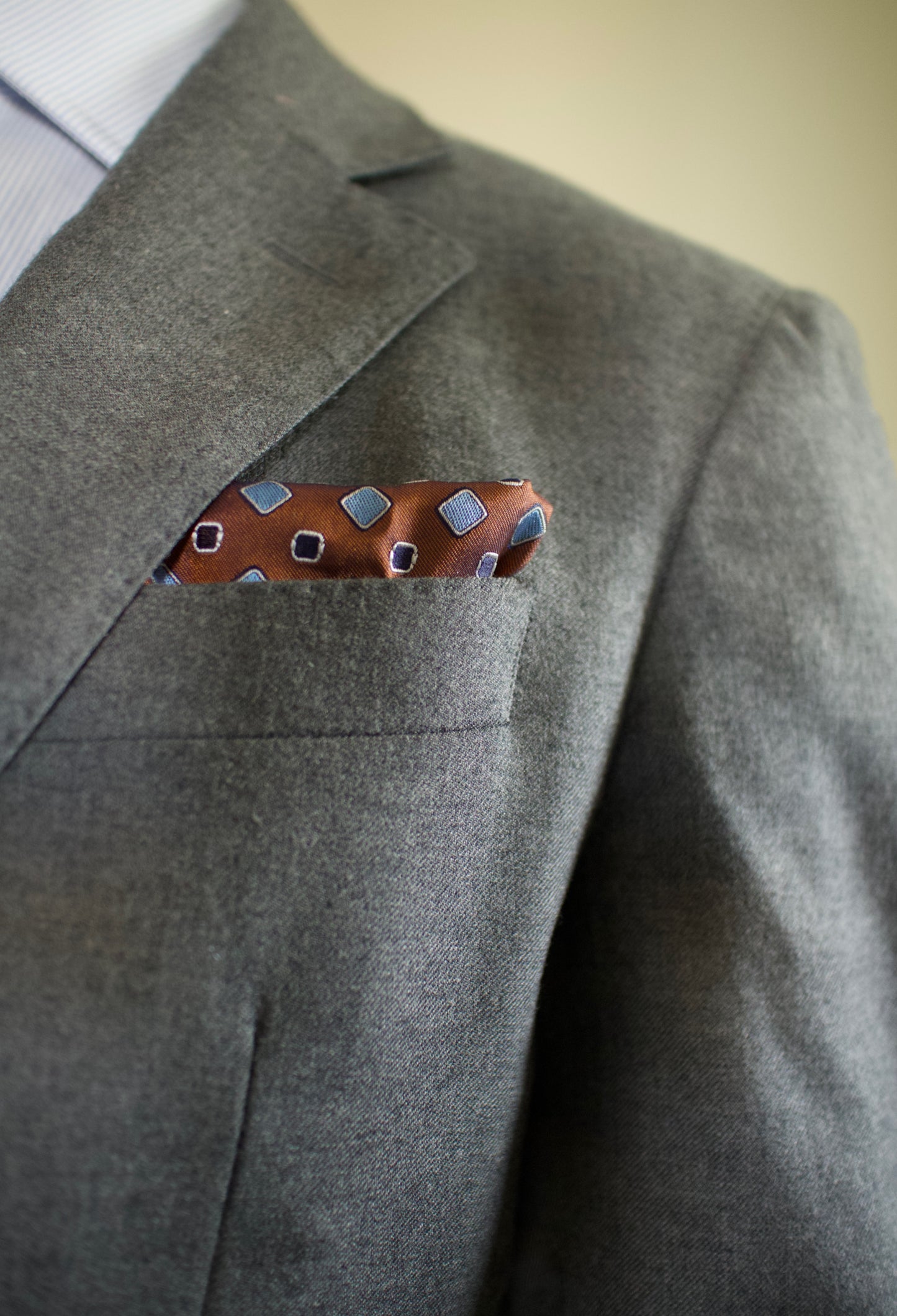 Harry- Brown silk pocket square