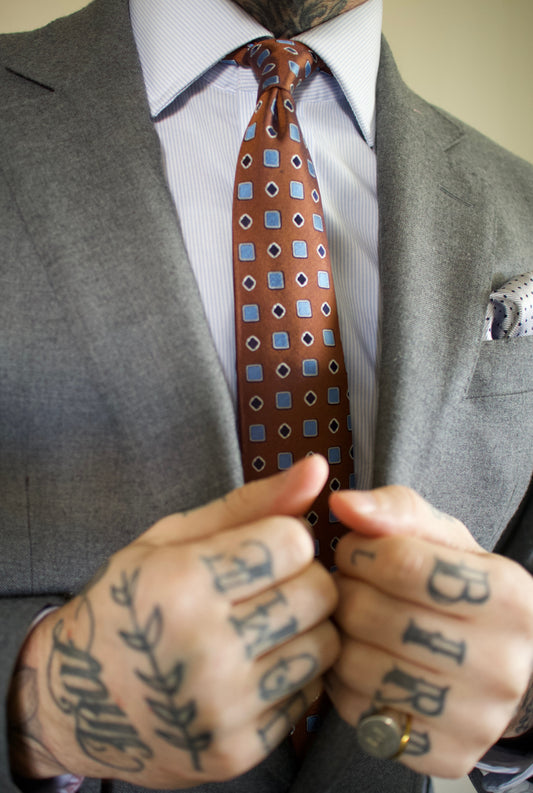 Harry- Brown silk tie